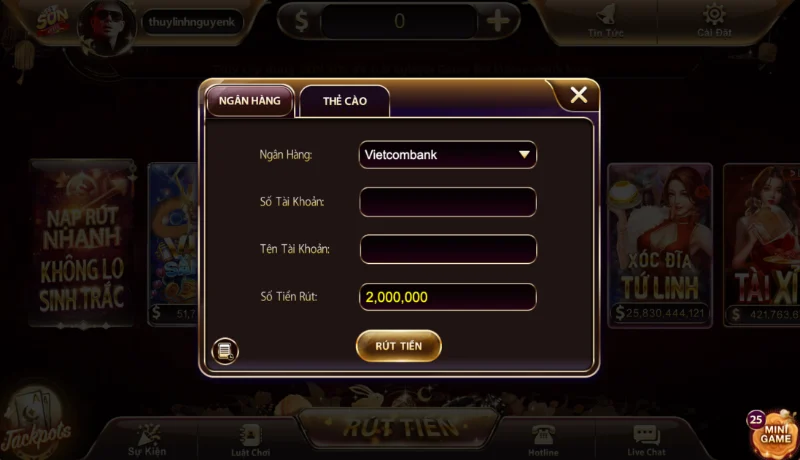 Các phương thức rút tiền SunWin phổ biến nhất